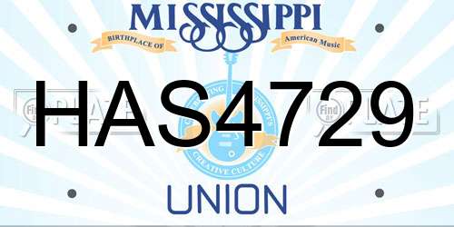 HAS4729 Mississippi License Plate