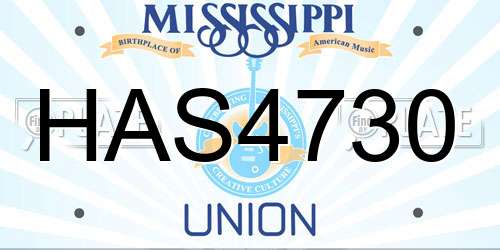 HAS4730 Mississippi License Plate