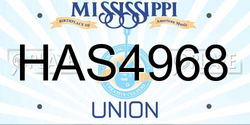 HAS4968 Mississippi License Plate