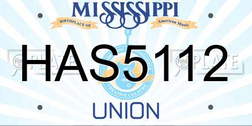 HAS5112 Mississippi License Plate