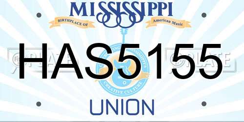 HAS5155 Mississippi License Plate