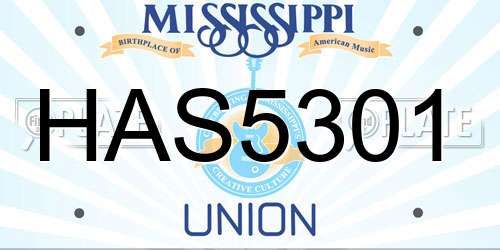 HAS5301 Mississippi License Plate