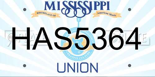 HAS5364 Mississippi License Plate