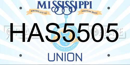 HAS5505 Mississippi License Plate
