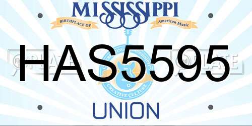 HAS5595 Mississippi License Plate
