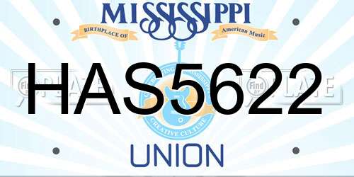 HAS5622 Mississippi License Plate