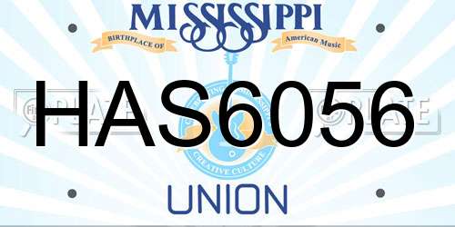 HAS6056 Mississippi License Plate