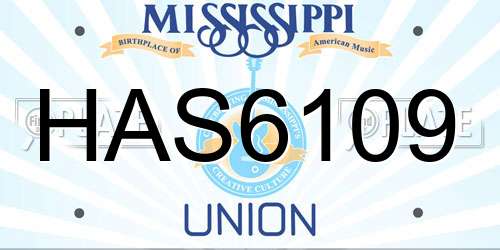 HAS6109 Mississippi License Plate