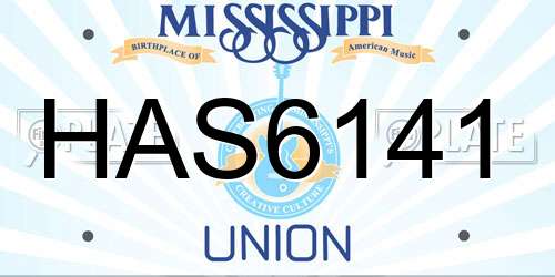 HAS6141 Mississippi License Plate