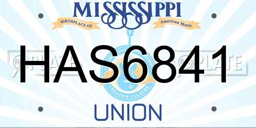 HAS6841 Mississippi License Plate
