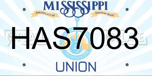 HAS7083 Mississippi License Plate