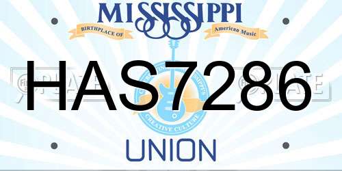 HAS7286 Mississippi License Plate