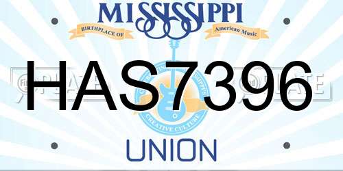 HAS7396 Mississippi License Plate