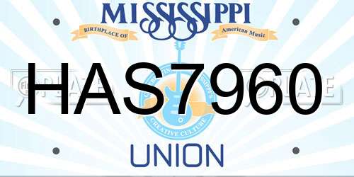 HAS7960 Mississippi License Plate