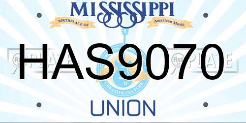 HAS9070 Mississippi License Plate