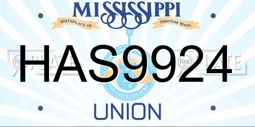 HAS9924 Mississippi License Plate