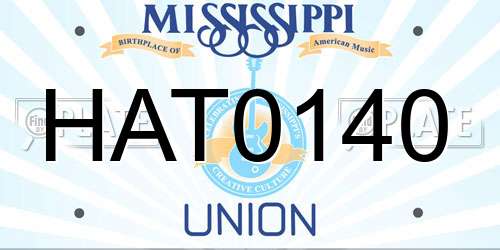 HAT0140 Mississippi License Plate