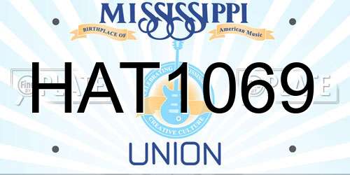 HAT1069 Mississippi License Plate