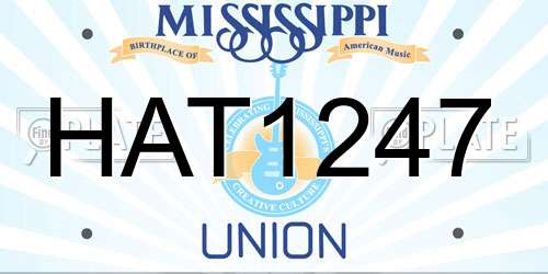 HAT1247 Mississippi License Plate