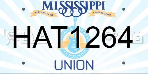 HAT1264 Mississippi License Plate