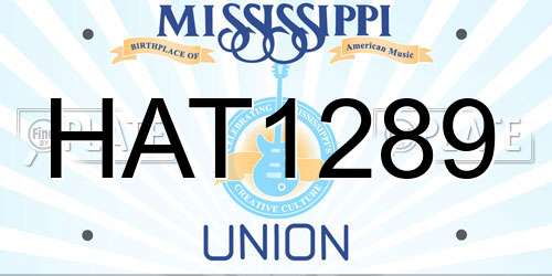 HAT1289 Mississippi License Plate