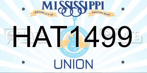 HAT1499 Mississippi License Plate