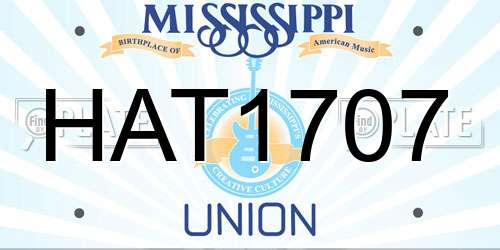 HAT1707 Mississippi License Plate