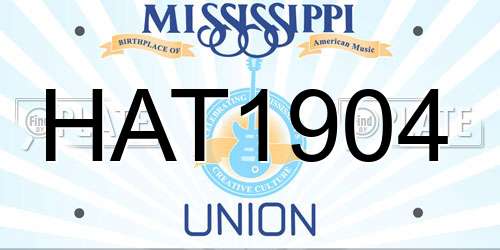 HAT1904 Mississippi License Plate