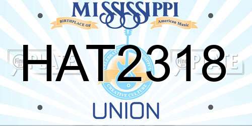 HAT2318 Mississippi License Plate
