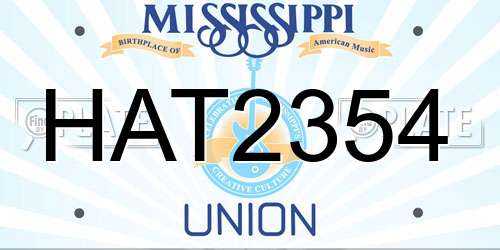 HAT2354 Mississippi License Plate
