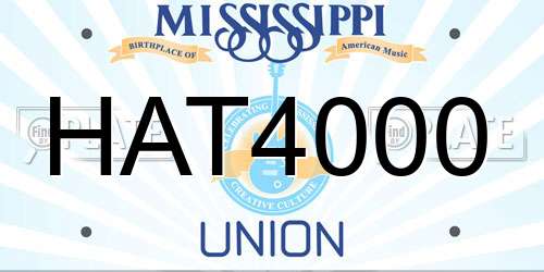 HAT4000 Mississippi License Plate