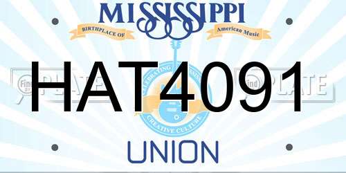 HAT4091 Mississippi License Plate