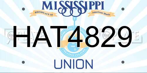 HAT4829 Mississippi License Plate