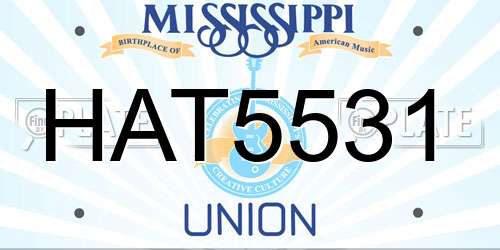 HAT5531 Mississippi License Plate