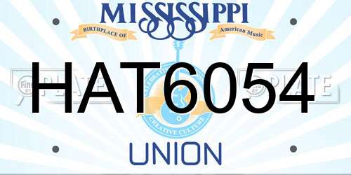 HAT6054 Mississippi License Plate
