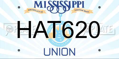 HAT620 Mississippi License Plate
