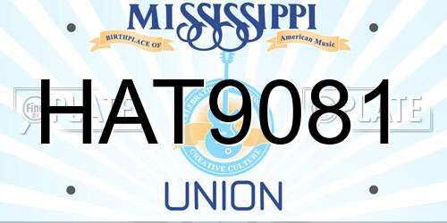HAT9081 Mississippi License Plate