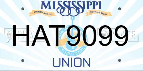 HAT9099 Mississippi License Plate