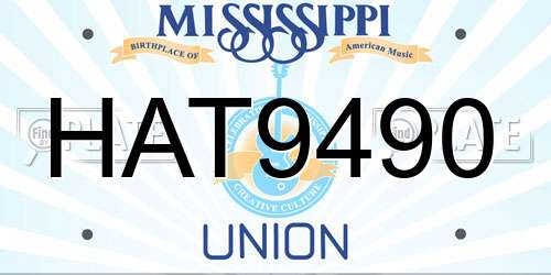 HAT9490 Mississippi License Plate