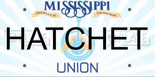 HATCHET Mississippi License Plate