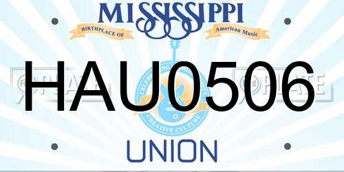 HAU0506 Mississippi License Plate