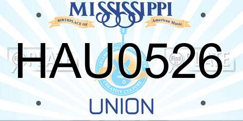 HAU0526 Mississippi License Plate