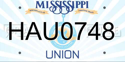 HAU0748 Mississippi License Plate