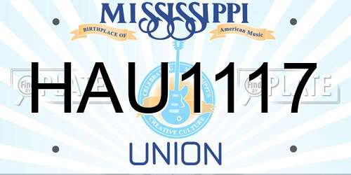 HAU1117 Mississippi License Plate
