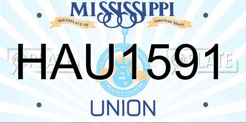HAU1591 Mississippi License Plate