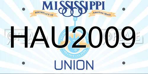HAU2009 Mississippi License Plate