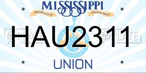 HAU2311 Mississippi License Plate