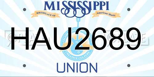 HAU2689 Mississippi License Plate