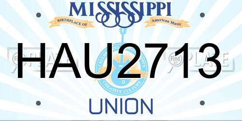 HAU2713 Mississippi License Plate