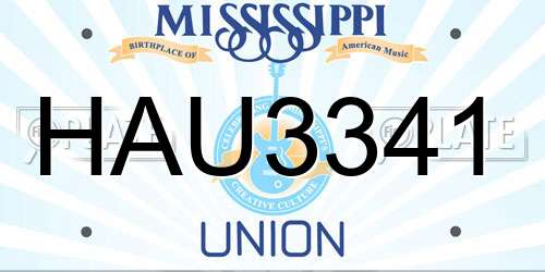 HAU3341 Mississippi License Plate